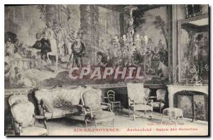 Old Postcard Aix en Provence Archeveche Salon des Gobelins