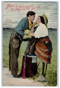 1909 Sweet Couple Romance There Is One Girl In This World For Me Posted Postcard