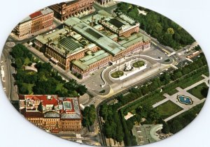 Postcard Austria Vienna - aerial of parliament - circle shaped postcard