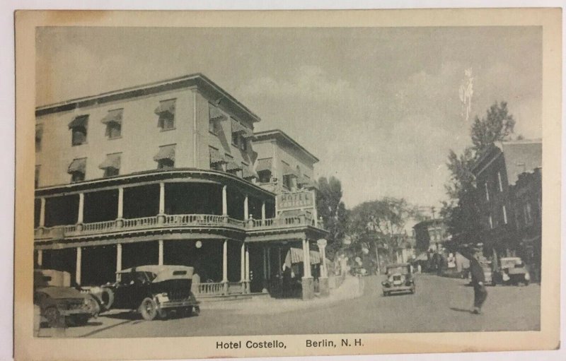 Hotel Costello Berlin NH Postcard 1930s Revere