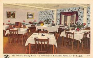 PA, Pennsylvania  WILLOWS DINING ROOM~Interior LINCOLN HIGHWAY c1940's Roadside