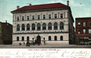 Vintage Postcard 1906 View of Free Public Library Newark New Jersey N. J.