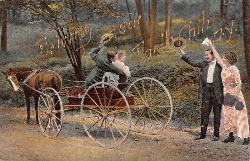 Group Of 4 North Chili New York Couple Scenes Antique Postcards K37394