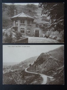 Worcestershire 2 x MALVERN St. Anne's Well & Ivy Scar Rock - Old Postcard