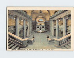 Postcard Corridor and Main Stairways Utah State Capitol Salt Lake City Utah