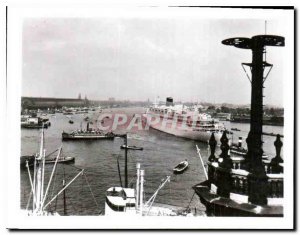 Postcard Modern Amsterdam Ij with the Oranje boat