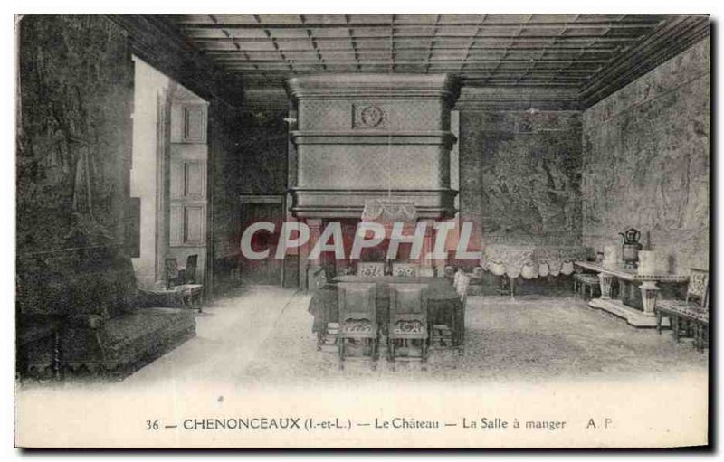 Old Postcard Chateau Chenonceau The Dining Room