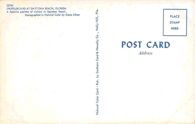 Shuffleboard Game Daytona Beach Florida postcard