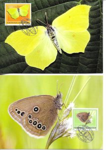 Butterflies Lot of 2 Liechtenstein Maximum cards MK 317, issued Juni 2010