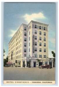 Hotel Constance Pasadena California Street View Vintage Postcard F52