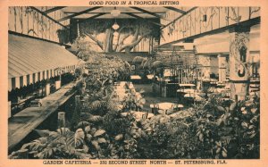 Vintage Postcard Garden Cafeteria Food 2nd Street North Saint Petersburg Florida
