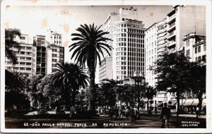 Brazil Sao Paulo Praca Da Republica Vintage RPPC C103