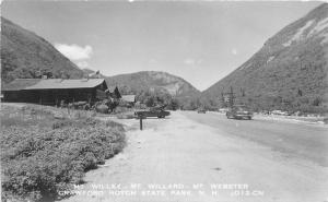 Autos Crawford Notch State Park New Hampshire 1940s Mt Willey Webster RPPC 8471