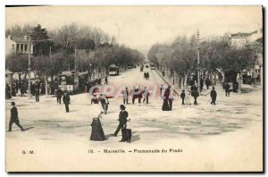 Old Postcard Marseille Prado Promenade