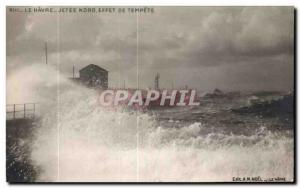 Old Postcard Le Havre Nord Jetee Effect Of Storm