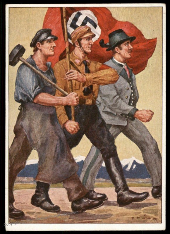 Stocker Verlag #8 Workers Side by Side Austria Annexation 1938 Propaganda 100776