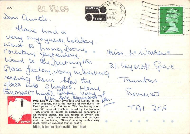 BR83169 watersmeet near lynmouth devon  uk