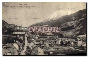 Old Postcard The Alps Briancon General View City the highest in Europe