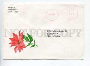 406536 ESTONIA 1994 year FLOWER Postage meter stamp real post COVER