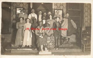 317755-Black Americana, RPPC, Black Face Minstrels, Clown, Theatre Troupe? Photo