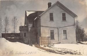 Clinton Minnesota~House after April 20th 1910 Snowstorm~RPPC Postcard