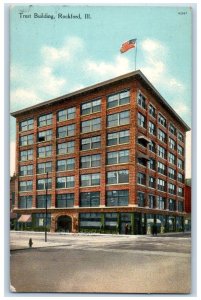 1912 Trust Building Exterior Scene Rockford Illinois IL Posted Vintage Postcard