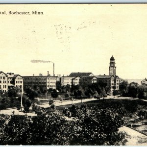 1911 Rochester MN State Hospital Litho Photo Postcard Uncolored A34