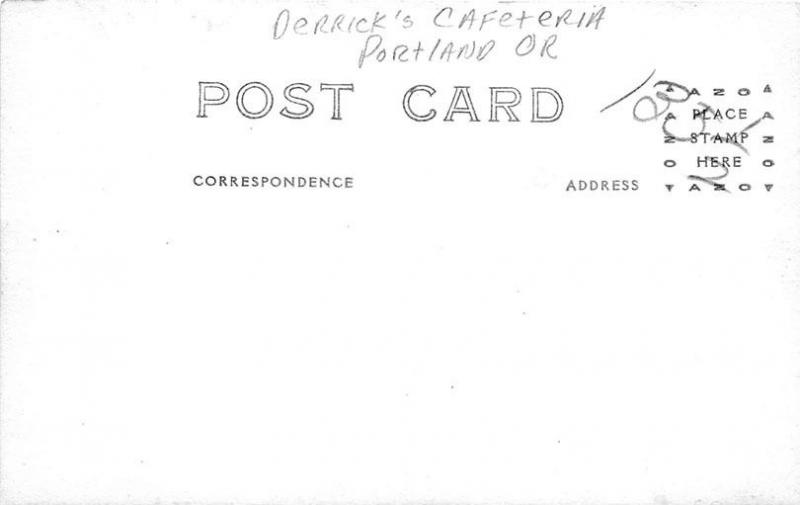 Portland OR Derrick's Cafeteria Parade Street Flags RPPC Real Photo Postcard