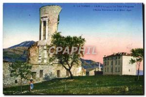 Old Postcard La Turbie La Tour d & # 39Auguete and Mont Agel