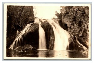 Vintage 1930's RPPC Postcard Turner Falls Oklahoma Waterfalls and Lagoon
