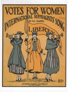 Votes For Women Suffragette Antique Sheet Music Cover Postcard