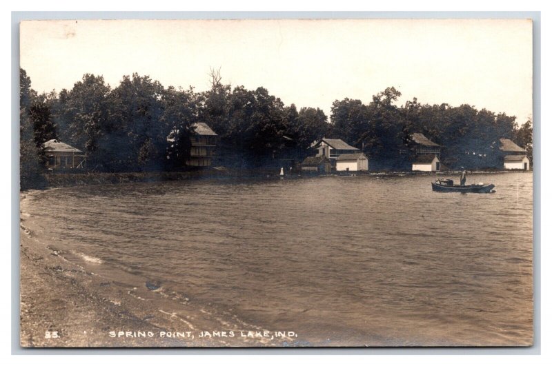 RPPC Spring Point James Lake Indidana IN UNP Postard R17