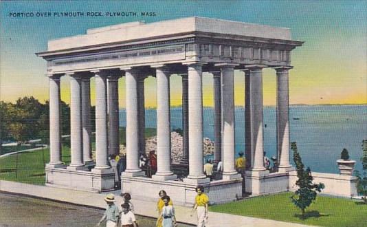 Massachusetts Plymouth Portico Over Plymouth Rock