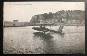 Mint France Postcard RPPC Early Aviation Hydroplane At Port Nice