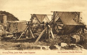 canada, JACK FISH, Lake Superior, Drying Nets 1910s On Canadian Pacific Railway