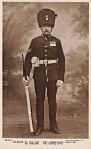 1907 Soldiers Of The King Northumberland Fusiliers Real Photo Postcard