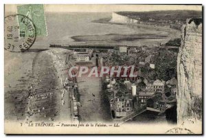 Old Postcard Treport Panorama Near Cliff