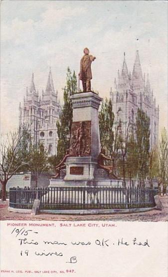 Pioneer Monument Salt Lake City Utah