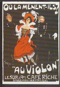 Au Violin Reproduction Postcard BIN 