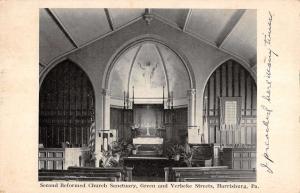 Harrisburg Pennsylvania 2nd Reformed Church Sanctuary Antique Postcard K17623