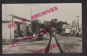 Royalton WISCONSIN RPPC c1910 GENERAL STORE Add On TROLLEY nr New London WI KB