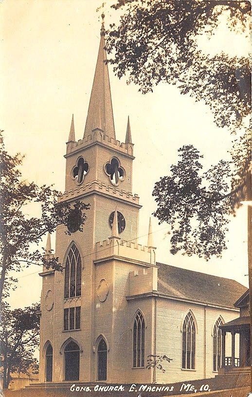 East Machias ME Cong. Church Eastern Illustrating in 1932 Photo RPPC