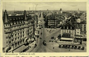 luxemburg, LUXEMBOURG, Entrée de la Ville, Tram, Hotel Clesse (1930s) Postcard