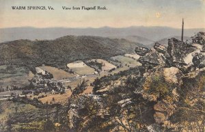 Warm Springs Virginia Flagstaff Rock Birdseye View Antique Postcard KK1098