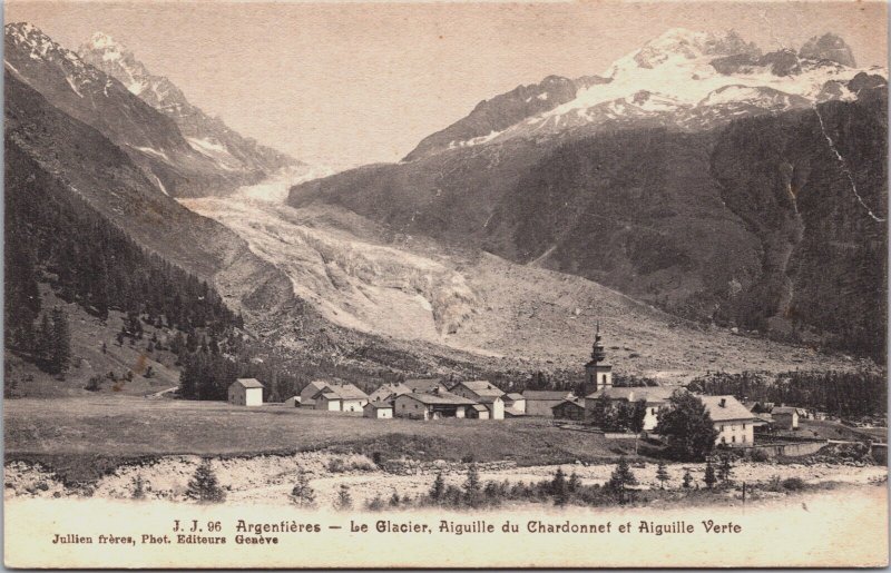 Switzerland Argentiere Le Glacier Vintage Postcard C193