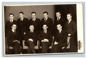 Vintage 1940's RPPC Postcard - Portrait Group of Businessmen in Suits