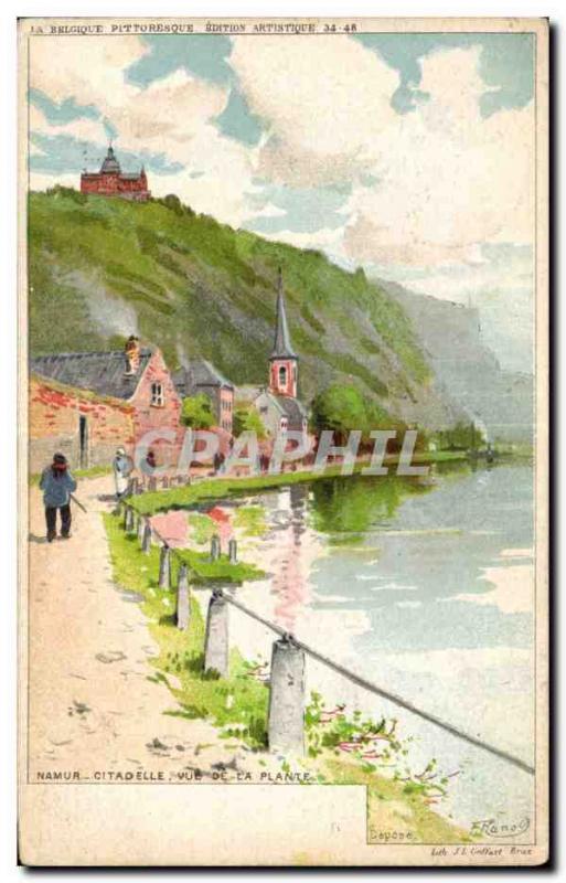 Old Postcard Belgium Namur Citadel view of the plant