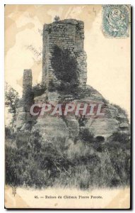 Old Postcard Ruins of Chateau Pierre Percee