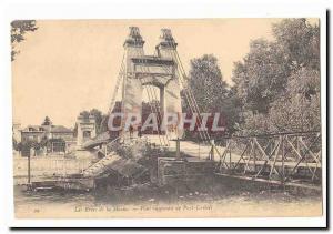 The banks of the Marne Old Postcard Suspension Bridge Port Creteil
