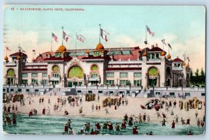 Santa Cruz California Postcard Natatorium Aerial View Bathing Beach 1908 Vintage